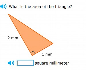 What is the area of the triangle?□ square millimeter... | Filo