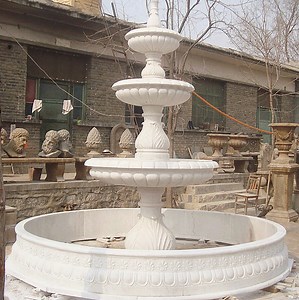 [Hot Item] Outdoor Garden Stone Water Fountain White Marble 3 Tiers Water Fountains for Sale