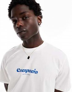 Selected Homme - T-shirt oversize avec imprimé sur la poitrine - Blanc  | ASOS