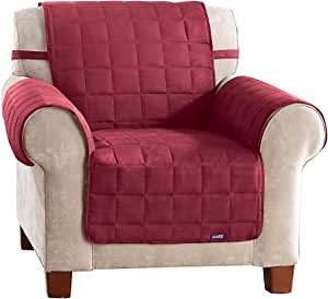 Amazon.com: SureFit Soft Suede Waterproof - Chair Slipcover - Burgundy (SF42314) : Home & Kitchen