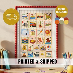 Alphabet Nursery Wall Art Printable ABC Educational Poster Kids Room Decor Toddler Learning Print Baby Shower Gift Educational Art | 02 - Etsy