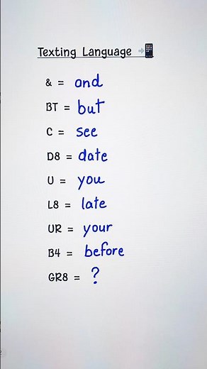 Texting Language 👩‍🏫 #english #education #grammar #englishtips