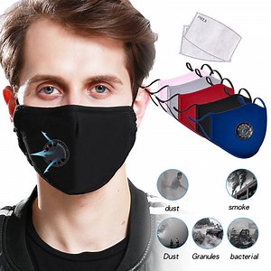 [Hot Item] Reusable Cotton 3 Layers Face Mask with Valve and Pm2.5 Filter
