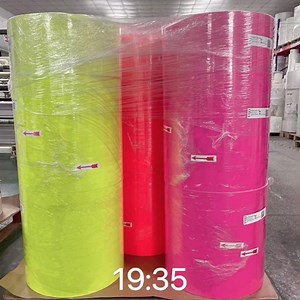 [Hot Item] Fluorescent Label Self Adhesive Paper Fluorescent Woodfree Paper Jumbo Roll Label Material