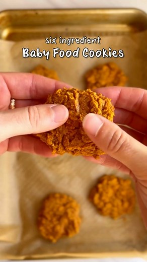 With only 6️⃣ ingredients, these cookies are a fun and easy snack for your little one to enjoy. We used sweet potato puree in our version, but any flavor will work! 🔗 Check out the full recipe on Parent Talk: gerber.com/parenttalk/baby-food-cookies | Gerber