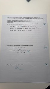 4) A meteorologist models the height of a hot air balloon launc... | Filo