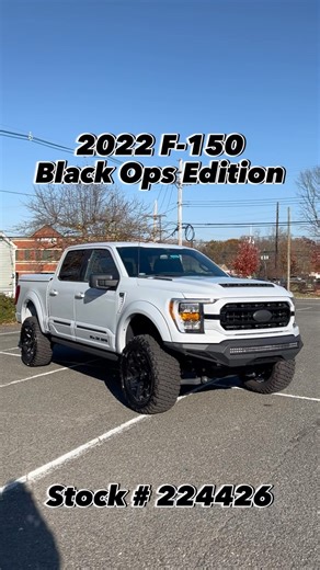 Check out this beautiful 2022 F-150 Black Ops Edition! 💪🏻 Key Features: ▪️ 5.0L V8 Engine ▪️ 20” Tuscany “Black Ops” Wheels ▪️ Fox 2.0 Performance Shocks ▪️ Black Leather Interior ▪️ Painted Tonneau Bed Cover ▪️ B&O Sound System ▪️ AMP Power Running Boards ▪️ & So Much More! Stop by today or give us a call at 732-242-0405 to learn more! Stock # 224426 #AllAmericanFord #Ford #OldBridgeNJ #FordF150 #F150BlackOps #BuiltFordTough #FordTrucks #F150 #BlackOpsEditionF150 #TuscanyTrucks | All American