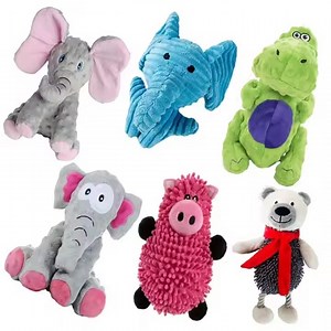 [Hot Item] Stuffed Dog Toys with Crinkle Paper Squeaker Animal Shapes Dog Chew Toys