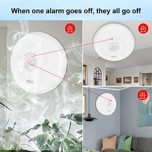 [Hot Item] Wireless Smoke Detector 10 Years Sealed Battery Interconnected Wireless Photoelectric Smoke Alarm Wireless Fire Alarms