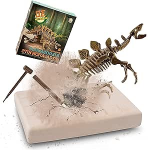 JamBer Dig Up Dinosaurs Set, Dinosaur Fossil Digging kit for Kids, Science Educational Realistic Toys for Boys, Girls (Stegosaurus)