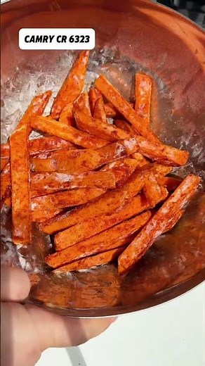 🍠 Crispy outside, soft inside… perfect sweet potato fries 😍 With the Camry CR 6323 Air Fryer