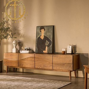 Nordic All Solid Wood Black Walnut Modern Minimalist Living Room TV Stand