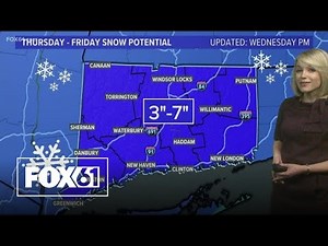 Connecticut Weather: 3-7 inches of snow expected Thursday