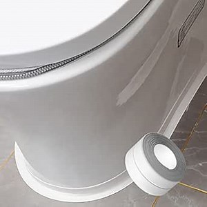 3PC White Caulk Sealant Strip, 1.5"x10.5Ft PVC Self Adhesive Caulk Tape Waterproof for Bathroom, Shower, Sink, Bathtub, Toilet