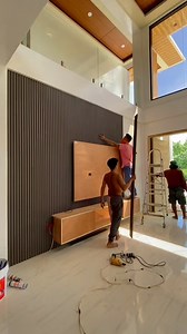 NAGKABIT NA NG FLUTTED PANEL SA TV RACK SA LIVING AREA SA 1st FLOOR NG DREAM HOUSE | MODERN TV RACK DESIGN | MGA KA DREAMERS | MGA KA Dreamers 2.0