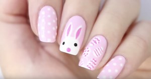 DIY Pink Adorable Bunny Nails For Easter