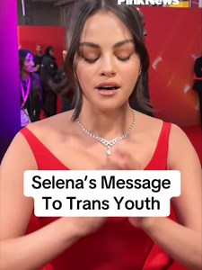 Happy Birthday Selena Gomez! In 2024, Gomez shared a heartfelt message of support for the transgender community while promoting 'Emilia Pérez'. Speaking exclusively to PinkNews at the BFI London Film Festival red carpet premiere for Jacques Audiard’s Spanish-language crime comedy on 11 October 2024, Gomez was overwhelmed with emotion as she spoke about her “deep compassion” for the trans community. #selenagomez #transyouth #transrights #emiliaperez #lgbtq