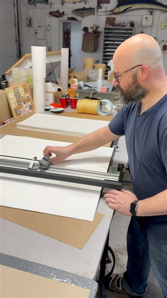 2.6K views · 43 reactions | What do you do when your paper is larger than your cutter can accommodate? You bust out the mat cutter! Believe it or not this is how I used to cut down all the paper for my gigposters before getting a guillotine and eventually a hydraulic cutter. Tedious for sure but it gets the job done. #ajmasthay #masthaystudios #printmaking #printmaker #printmakersofinstagram #artist #contemporaryart | Masthay Studios | Facebook