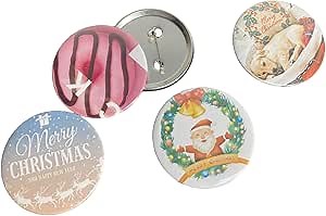 Metal Pin Button Making Supplies 58mm Round Pinback Buttons Refills for Button Maker Machine, 100 Sets