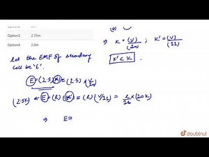 A cell in the secondary circuit gives null deflection for 2.5 m length of a