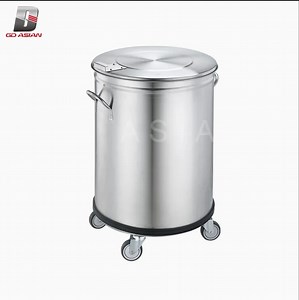 [Hot Item] 50L Stainless Steel Waste Bins Commercial Garbage Bin Dustbin for Kitchen