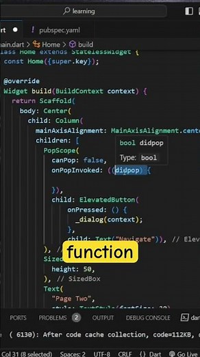 Add callback to android system back gesture in Flutter ! 🔥#flutter #fluttertutorialforbeginners
