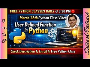 Day 13 Python Full Course FREE Training– User Defined Functions in Python | Python UDF Step-by-Step