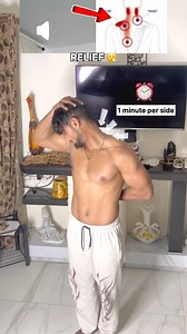 423K views · 3.4K reactions | Releasing the upper fibers of the trapezius muscle helps reduce neck tension. These muscles, along with the levator scapulae, tend to shorten, compressing the discs between the vertebrae. By relaxing them, pressure decreases and neck mobility improves. . . . . . #fblifestyle #fbviralreels #fbviral #neckpain #cervicalpain #painrelief #stretching #explore #reels | Juned Parkour | Facebook