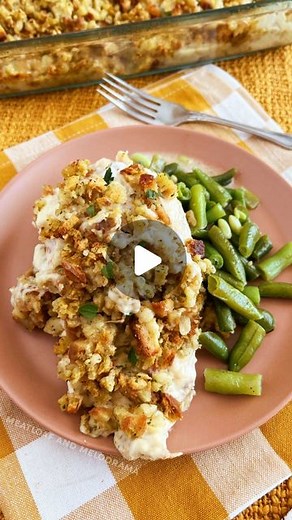 Dee on Instagram: "Looking for a dinner tonight? Make this Easy Chicken Stuffing Bake! This casserole is made with chicken breasts seasoned with dried minced onions, garlic powder and pepper and topped with cream of chicken soup and stove top stuffing mix. It’s easy to make, but most importantly, it’s absolutely delicious!"