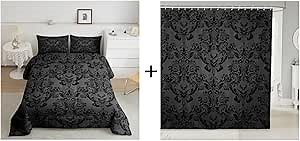 Feelyou 4Pcs Adults Gothic Comforter Set Queen Size & Gothic Shower Curtain 72"x72"
