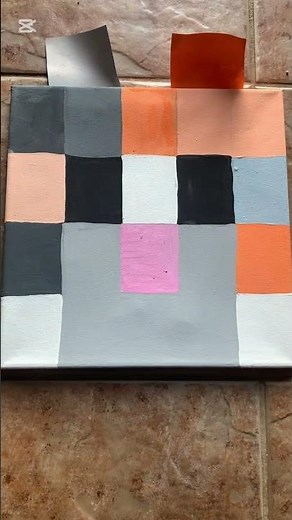 I Painted a Minecraft Calico Cat😊🖤💙❤️🎉🥳✨ #minecraft #minecraftshorts #minecraftreels