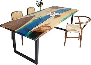 Epoxy Resin Table, Large Coffee Table for Office Desk Dining Table Kitchen Table Office Desk Living Room End Table, Resin Wood Table
