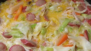 Sopas Recipe -chicken -chicken liver -penne pasta -garlic -onion -carrots -cabbage -hotdogs -margarine -evaporated milk -fish sauce -chicken cube -ground pepper -chicken stock/chicken broth -water | Jane Karen Banaag