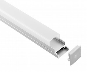[Hot Item] Transparent Clear Frosted Diffuser Silver Anodized Aluminium Profile Extrusion Channel for LED Strip Light 20*20mm Surface Mounted