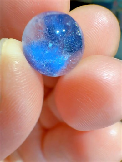 So gorgeous dumortierite sphere with strong blue flash | Rock's Rock Store