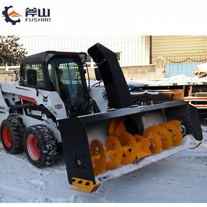 [Hot Item] Skid Steer Loader with Snow Blower Attachment for Sale Big Snow Sweeper Mini Loader