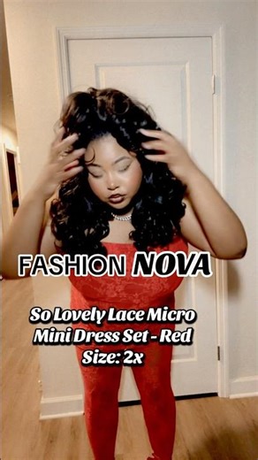 So Lovely Lace Micro Mini Dress Set - Red Size: 2x