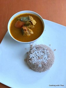 Puttu or Kerala Steamed Rice Cake- I've used Rosematta Rice flour or Red Rice flour bought from the Indian store. Puttu is one of the popular breakfast dishes in Kerala, can be served with any kinds of veg or non-veg curries. Recipe: http://www.thasneen.com/cooking/puttu-kerala-steamed-rice-cake/ | Cooking with Thas