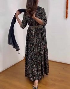 *Fabric - Hevay Rayon with Foil mirror* *100% High Quality* *Size - M L XL XXL 🌸* *BEAUTIFUL EMBROIDERED WORK AND WAIST BELT 🌙* *RS 1650..... | Abhiroopa Creations