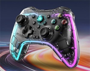 [Hot Item] S30 9300 Bt Game Gamepad Transparent LED Breathing Wireless Gaming Controller for Switch/PC/Phone Android