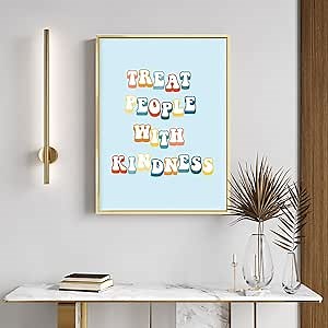 GLODD Treat People with Kindness Poster Positive Posters Cute Posters for Girls Positive Affirmations Wall Decor, Teen Girl Room Decor Quotes Wall Art 8” x 10”