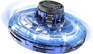 Renewgoo GeeUFO Toy Drone Glowing Flying Spinner Boomerang Magic Mini Play Spaceship Rechargeable Hover Orb with LED Lights for Boys Girls Kids Teens Adults Fun, Blue