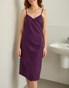 Handmade Linen Wrap Towel Dress: Adjustable Strap Spa Robe - Etsy