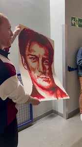 18K views · 172 reactions | So cool to present the incredible Nathan Fillion with a FAKE BLOOD FINGERPRINTS portrait! ️ 喝 Wales Comic Con #BuffyTheVampireSlayer #Firefly #Serenity #GuardiansOfTheGalaxy #NathanFillion #Art #Portrait #NathanWyburn #Fyp #WalesComicCon | Nathan Wyburn Art | Facebook