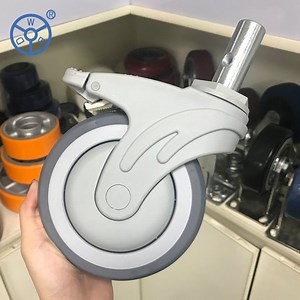 [Hot Item] Wbd Factory Direct 3 4 5 Inch Hospital Nursing Home Bed Medical Caster Wheels Stem Swivel Castors TPR Caster Wheel