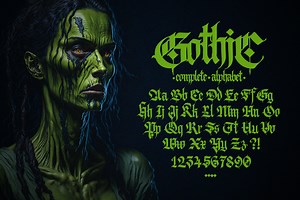 Gothic letters - 10, a Blackletter Font by GeekClick