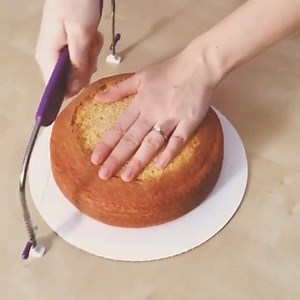 Check out the wavy wire on our Small Cake Leveler - it cuts cleanly while reducing crumbs! | Wilton Cake Decorating