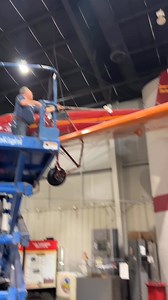 How do we clean airplanes suspended from the ceiling? With swiffer cloths and a scissor lift!!! Our beautiful SPARTAN C-2-60 is getting dusted while we reset from our Apollo event this weekend. #museumlife #spartan #tulsaok #STEM | Tulsa Air and Space Museum (TASM)