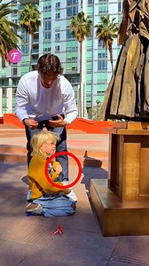 36K views · 64 reactions | Magical moment in city square: boy finds heartwarming note from stranger. . . . For entertainment purposes only; filmed in public spaces. No affiliation with brands shown. Inspired by true events; some details may be altered for creativity. Activities shown are not meant to be replicated, performed, or imitated. Consult professionals for safety. | Tips & Tricks | Facebook