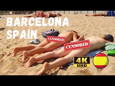 🇪🇸 Barcelona - Spain · 4K · Barceloneta Hot Summer Holidays Beach Life Walk ☀️🏖️